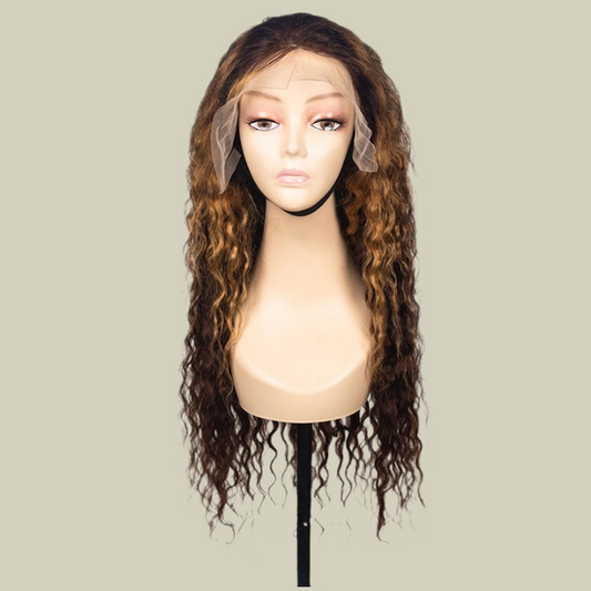 Human Hair Piano Color Deep Wave 13x4 Lace Front Wig